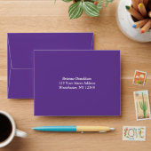 Purple, Black, White Damask A2 Envelope for RSVPs (Desk)