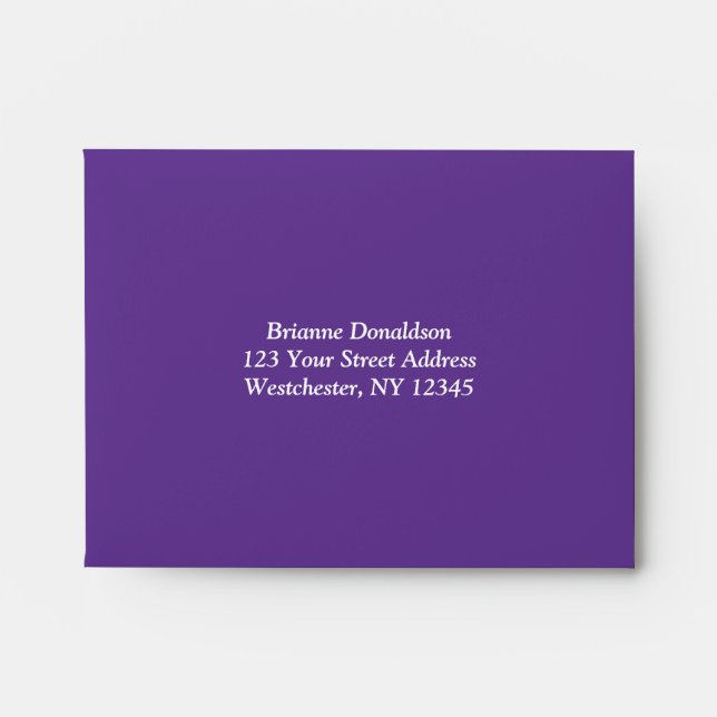 Purple, Black, White Damask A2 Envelope for RSVPs (Front)