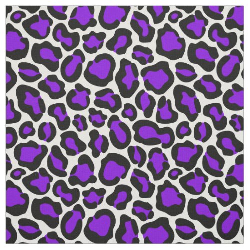 Purple Black White Leopard Animal Pattern Fabric