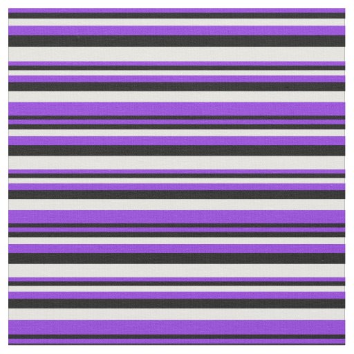 Purple, Black & White Lines Fabric