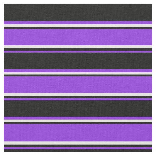 Purple, Black & White Lines/Stripes Pattern Fabric