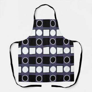 Purple Black White Square Circle Geometric Pattern