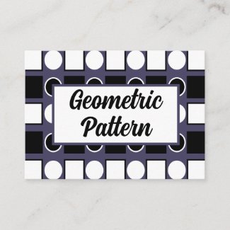 Purple Black White Square Circle Geometric Pattern
