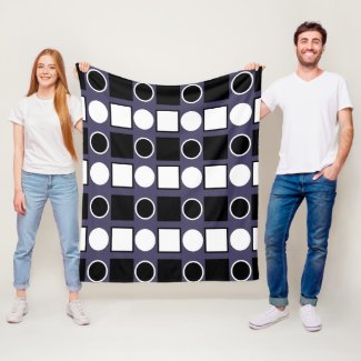 Purple Black White Square Circle Geometric Pattern