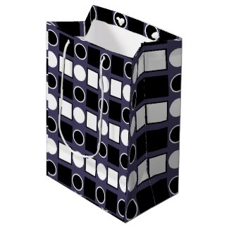 Purple Black White Square Circle Geometric Pattern