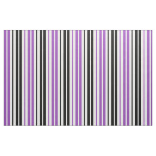 Purple Black White Stripes Pattern Design  Fabric