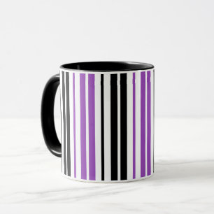 Purple Black White Stripes Pattern Design Mug