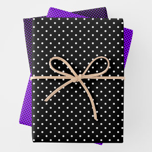 Purple, Black & White Wrapping Paper Sheets