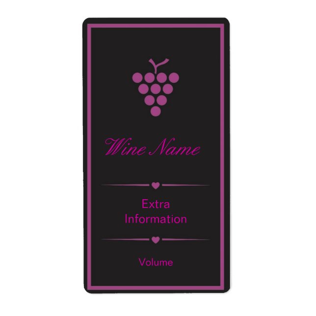 Purple Black Wine Label (Front)
