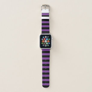 Purple Black Witches Stripes Halloween Apple Watch Band
