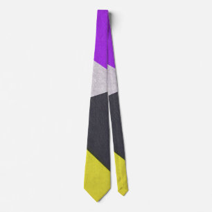 purple black yellow pattern neck tie