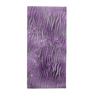 Purple Black Zebra Print Cloth Napkin