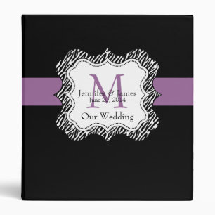 Purple Black Zebra Print Wedding Planner Binders
