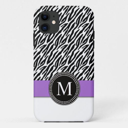 Purple Black Zebra Stripes iPhone 5 Case