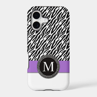 Purple, Black Zebra Stripes iPhone 5 Case