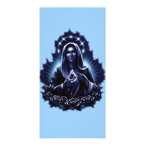 Purple Blessed Virgin Mary Photo Card