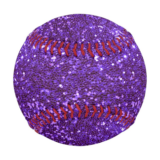 Purple Bling Girly Glam Sparkly Baseball (Front)
