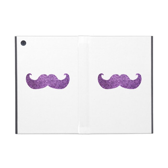 Purple Bling mustache (Faux Glitter Graphic) iPad Mini Cover