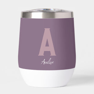 Purple Block Custom Monogram Thermal Wine Tumbler