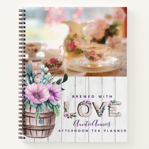 Purple Bloom Afternoon Tea Planner Journal PHOTO