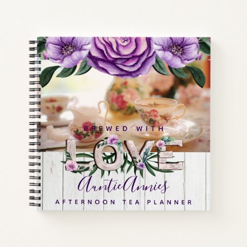 Purple Bloom Afternoon Tea Planner Journal PHOTO