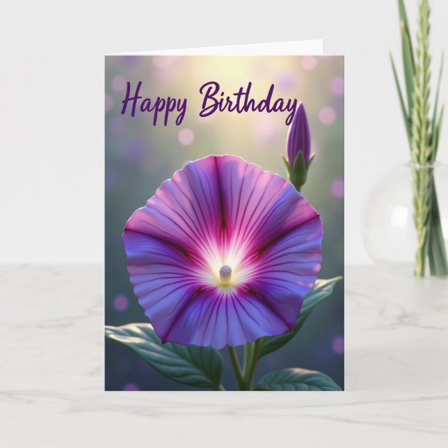Purple Bloom Birthday Card (Front)