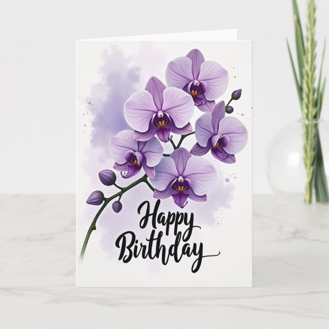 Purple Bloom Celebration Card (Front)
