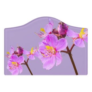 Purple Bloom Door Sign - Floral Elegance for Your