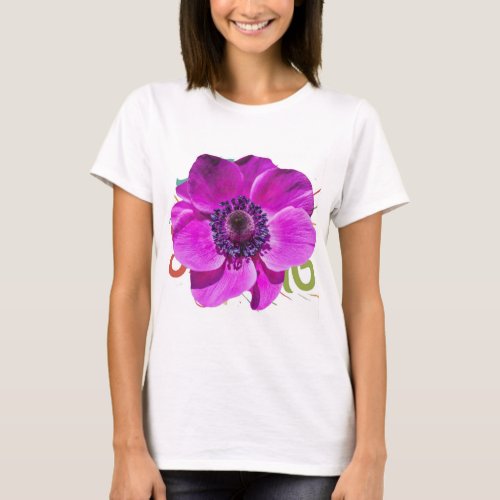 Purple Bloom Floral Elegance T_Shirt