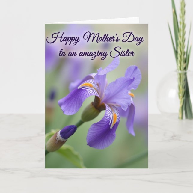 Purple Bloom Sister Day Card (Front)