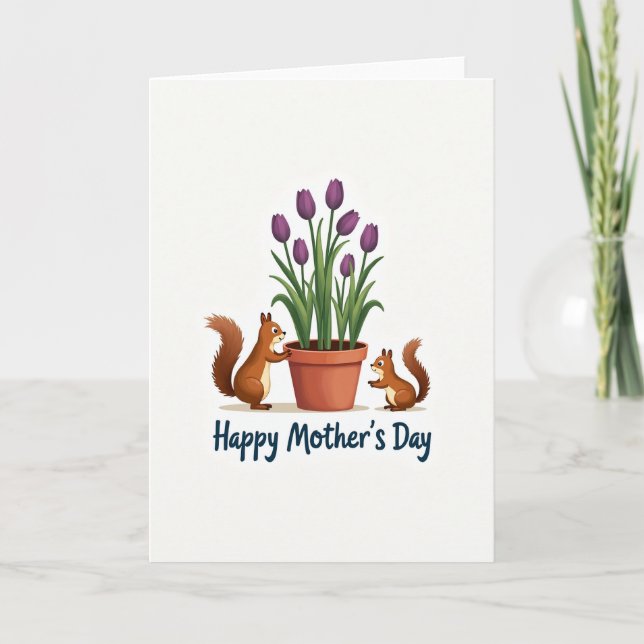 Purple Blooms Mothers Day Card (Front)
