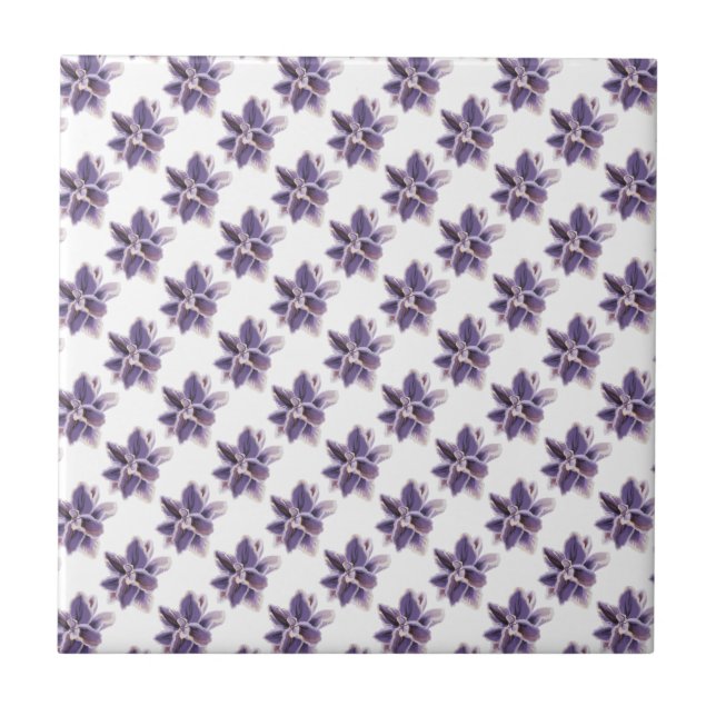 Purple blossom (4.25 x 4.25) small floral flower ceramic tile (Front)