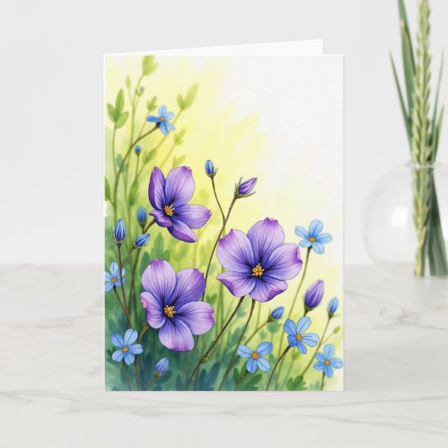 Purple Blossom Mothers Day Art Card (Front)