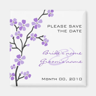 Purple Blossom Save the Date magnets