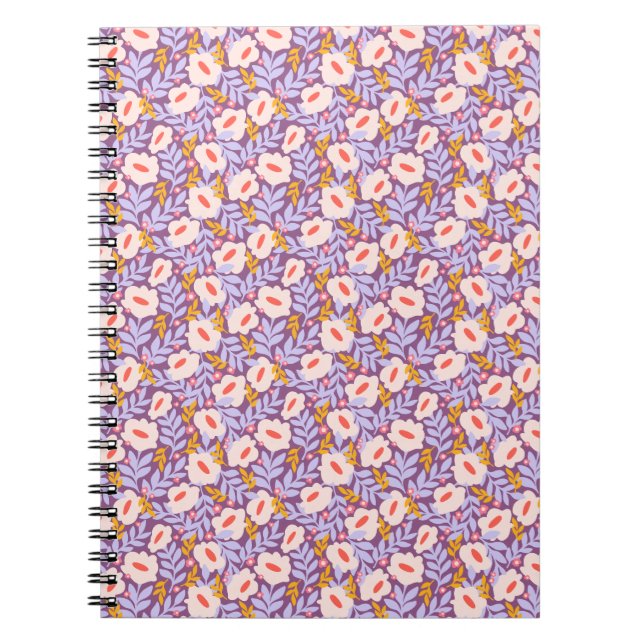 Purple Blossom Spiral-Bound Journal (Front)