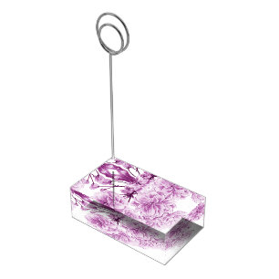 Purple blossom watercolor art table numbers stand