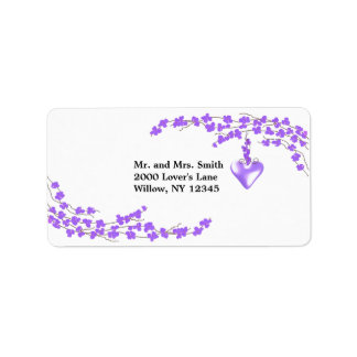Purple Blossoms and Heart Label