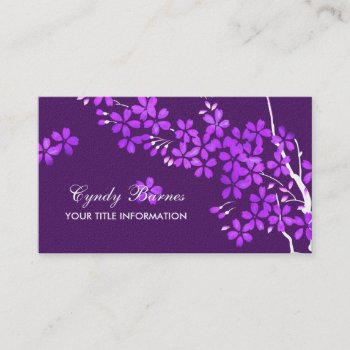 Purple Blossoms Business Card by TailoredType at Zazzle