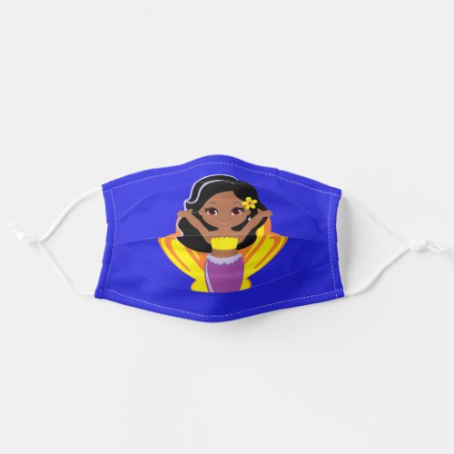 Purple  Blue African American Black girl Mermaid Adult Cloth Face Mask