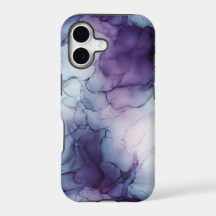 Purple Blue Alcohol Ink Marble iPhone 17 Case