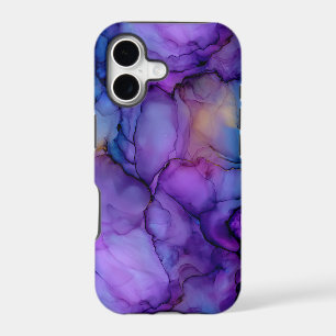 Purple Blue Alcohol Ink Marble iPhone 17 Case
