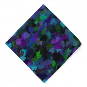 Purple,Blue and Black Abstract  Bandana