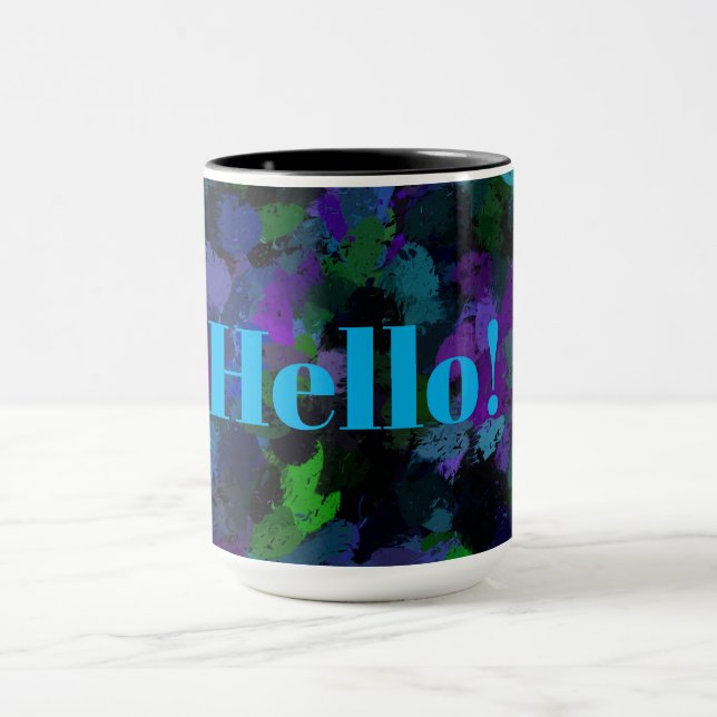 Purple, Blue and Black Abstract  Mug (Center)