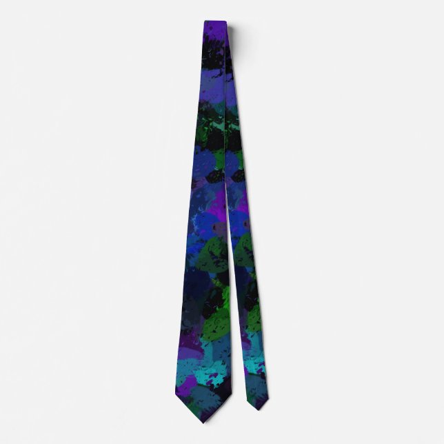 Purple, Blue and Black Abstract  Neck Tie (Front)
