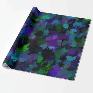 Purple, Blue and Black Abstract Wrapping Paper
