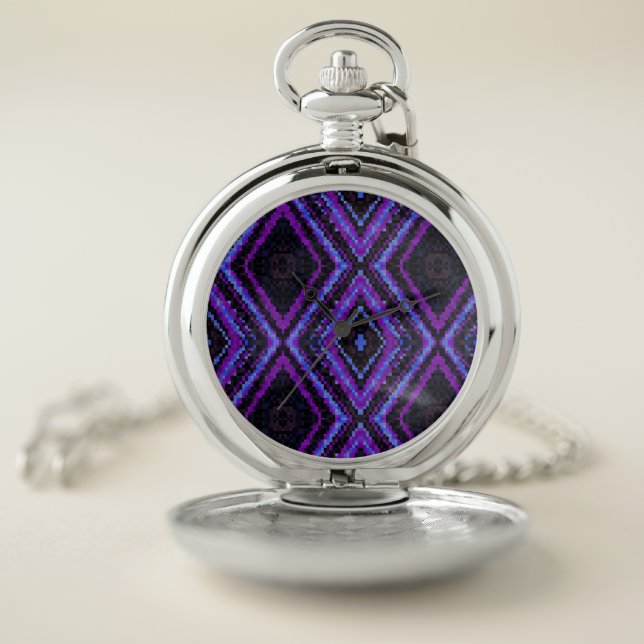 purple blue and black pixel diamonds pocket watch (Inside)