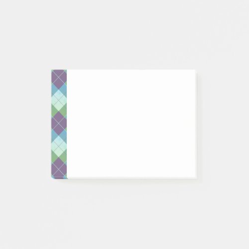 Purple Blue and Green Argyle Style Plaid Post_it Notes