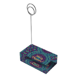 Purple, Blue and Green Mandala Table Number Holder