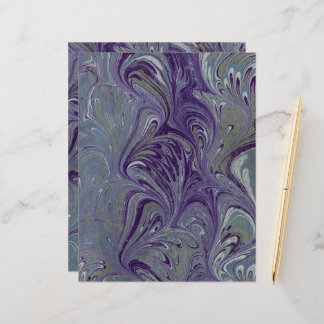 Purple, Blue, and Green Marbled Paper
