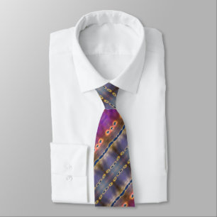 Purple Blue and Orange Neck Tie